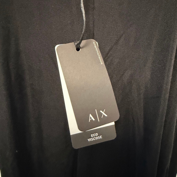 Armani Exchange Black Square-Neck Midi Dress Large New NWT MSRP $140 long split - Picture 5 of 15